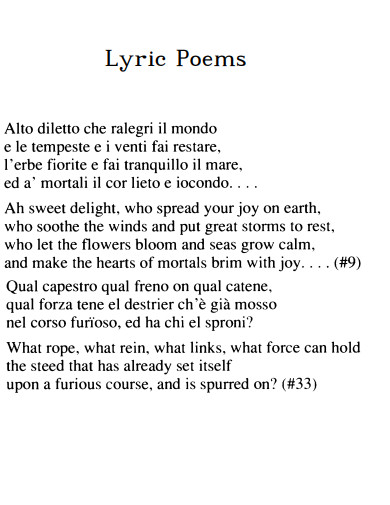 lyric poem