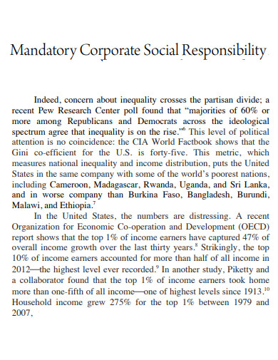 mandatory corporate social responsibility