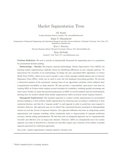 market segmentation trees example