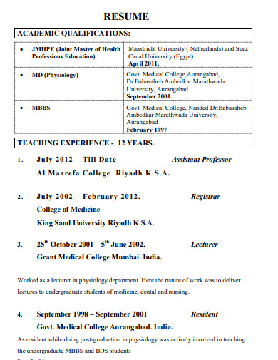 medical student resume
