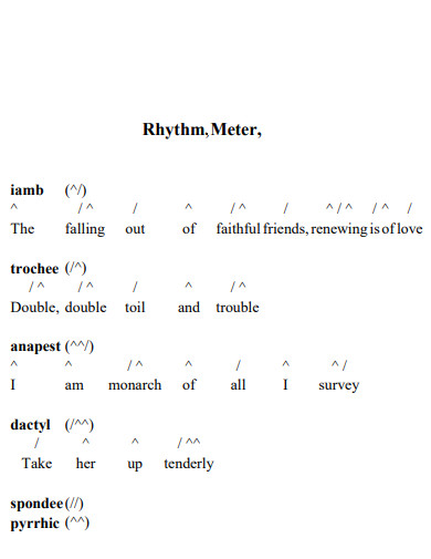 meter rhythm poem example