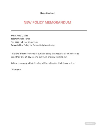 new policy memo template