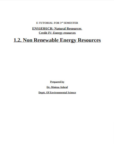 non renewable energy resources example