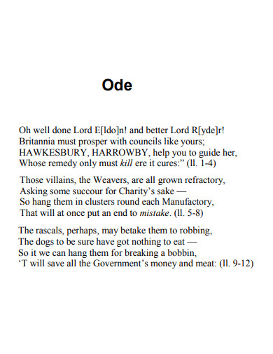 Ode Poem - 30+ Examples, Format, How to Write, PDF