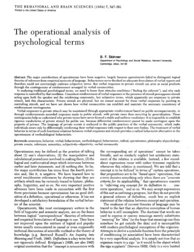 operational analysis of psychological terms