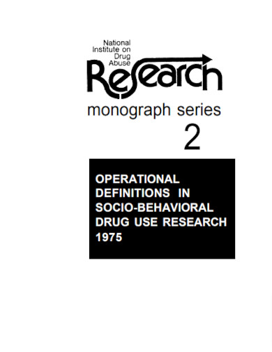 operational definitions in socio behavioral drug use research