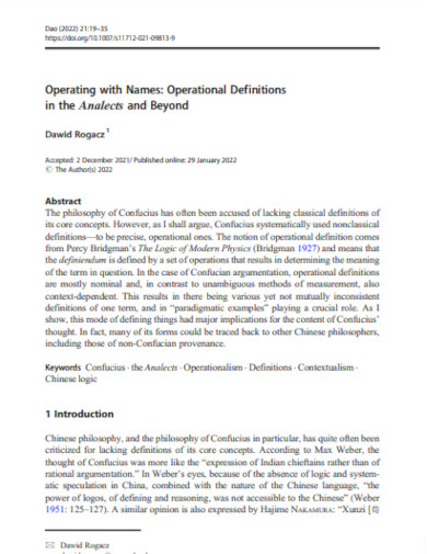 operational definitions in the analects and beyond