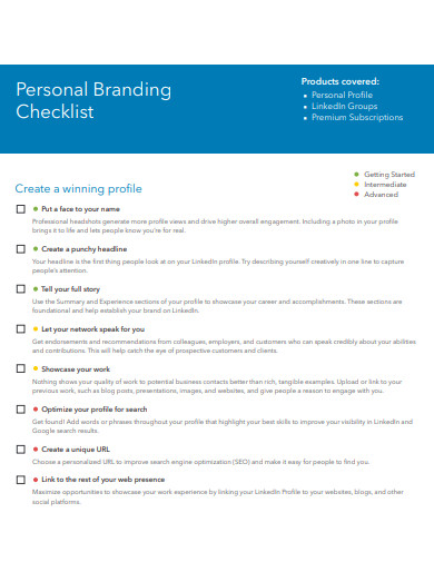 personal branding checklist