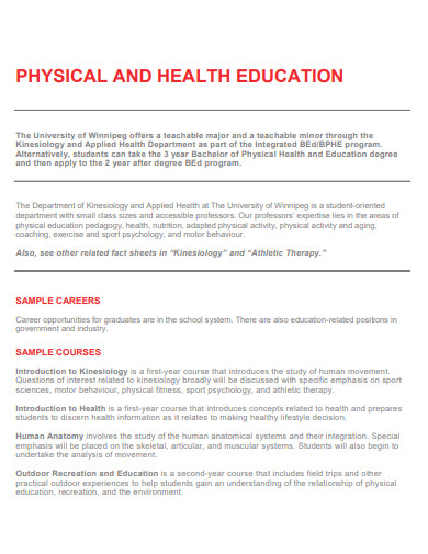 physical health education
