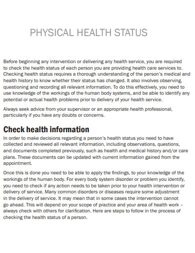 physical health status