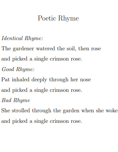 poetic rhyme example