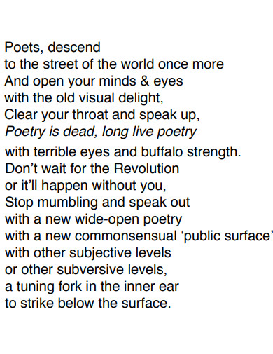 Slam Poetry - 30+ Examples, Format, How to Write, PDF