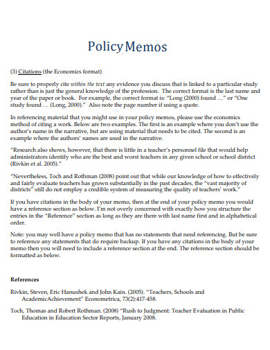 policy memo education