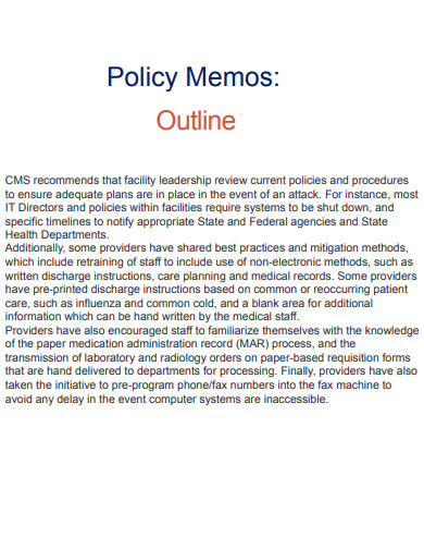 policy memo outline