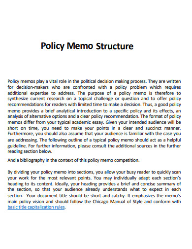 policy memo structure
