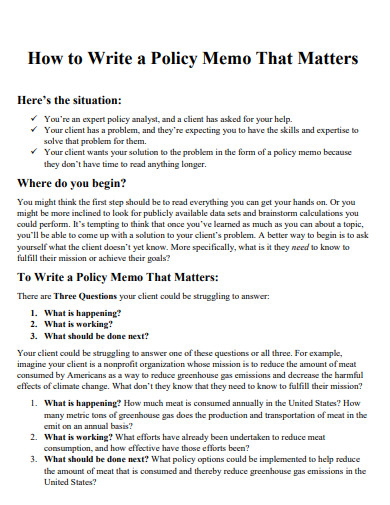 policy memo template