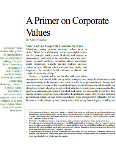 30+ Company Values Examples in PDF | Examples