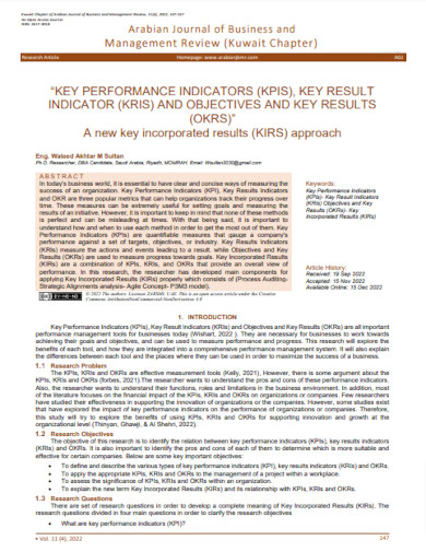 printable key performance indicators example