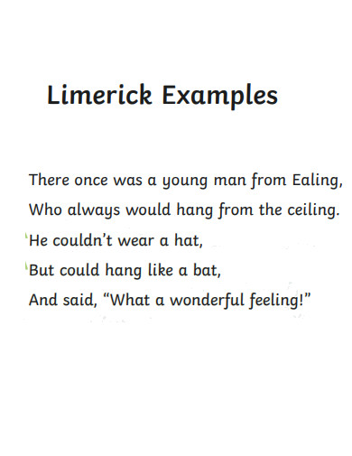 printable limerick poem example