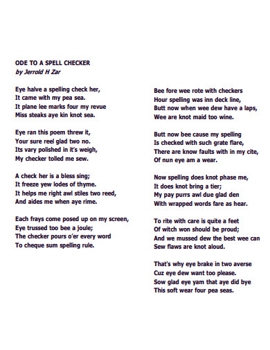 professional ode poem example