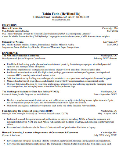 professional student resume example