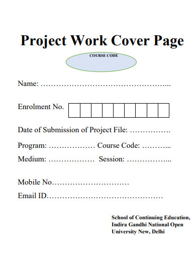 Project Work Cover Page