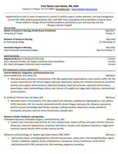 registered nursing resume