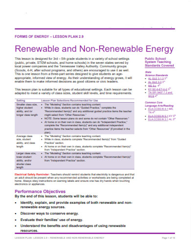 renewable and non renewable energy example
