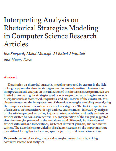 Rhetorical Strategies Modeling Example