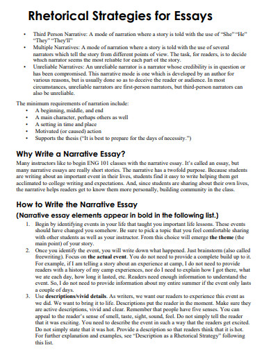 rhetorical strategies for essays example