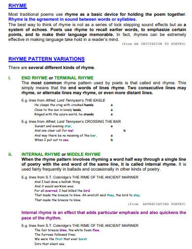 Rhyme Pattern Example