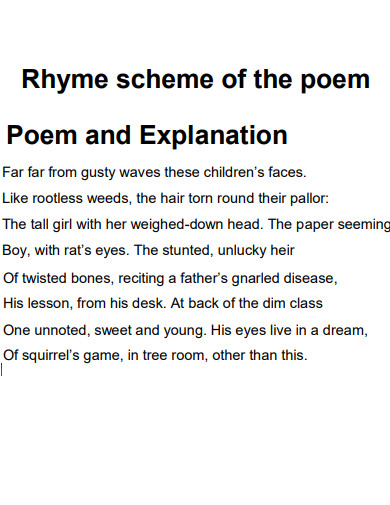 rhyme scheme poem