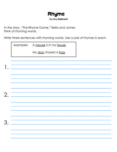 rhyme worksheet example