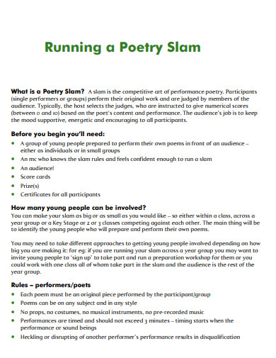 Slam Poetry - 30+ Examples, Format, How to Write, PDF