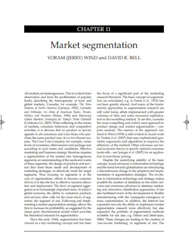 sample market segmentation example
