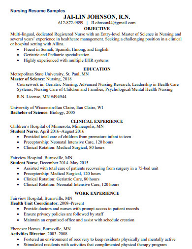 30 Nursing Resume Examples In Pdf Examples