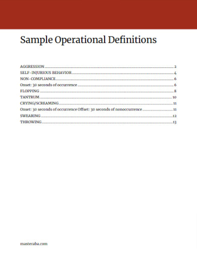 sample operational definitions example