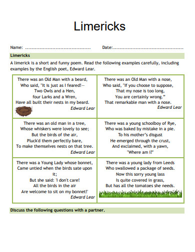30+ Limerick Poem Examples in PDF | Examples
