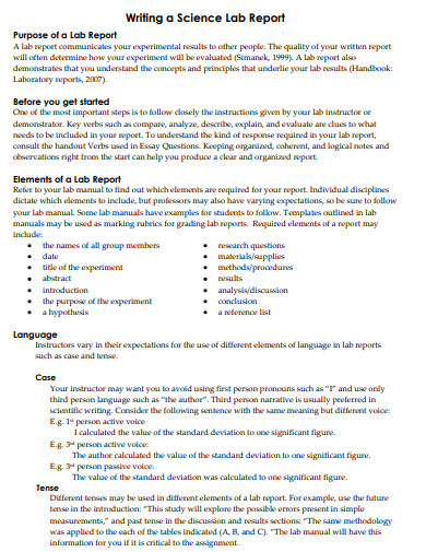 Science Lab Report 