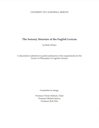 sensory structure of the english lexicon