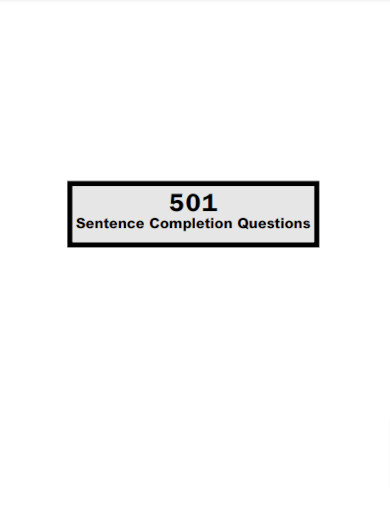 sentence completion questions example