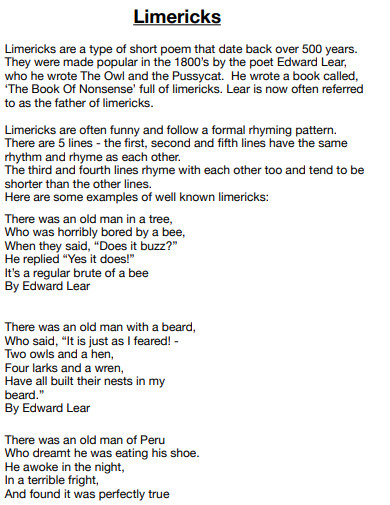 short limerick poem