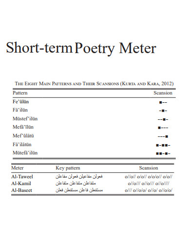 short term meter poem example 