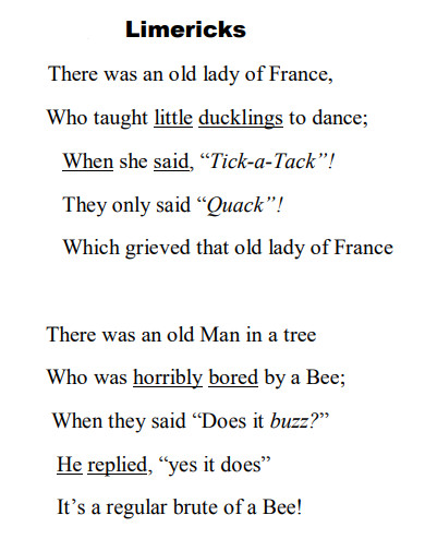 simple limerick poem example