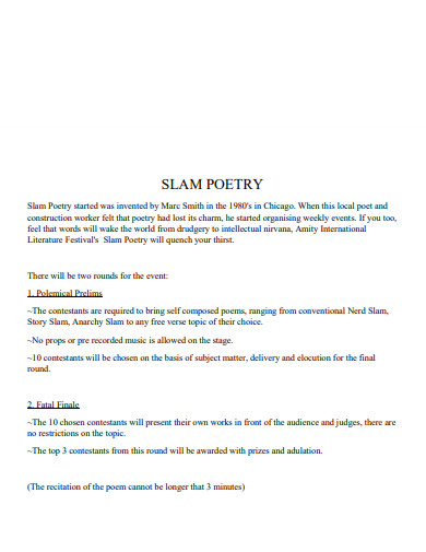 Simple Poetry Slam Example