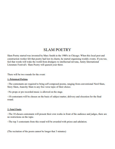 30+ Slam Poetry Examples in PDF | Examples