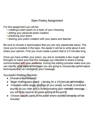 slam poetry assignment pdf