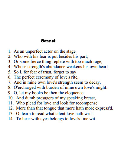 soccer sonnet poem example