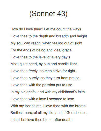 sonnet 43 poem example