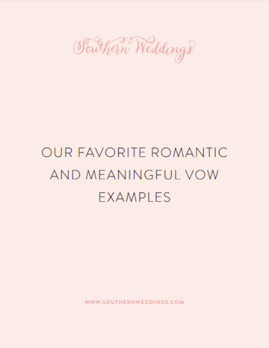 southern weddings vow examples